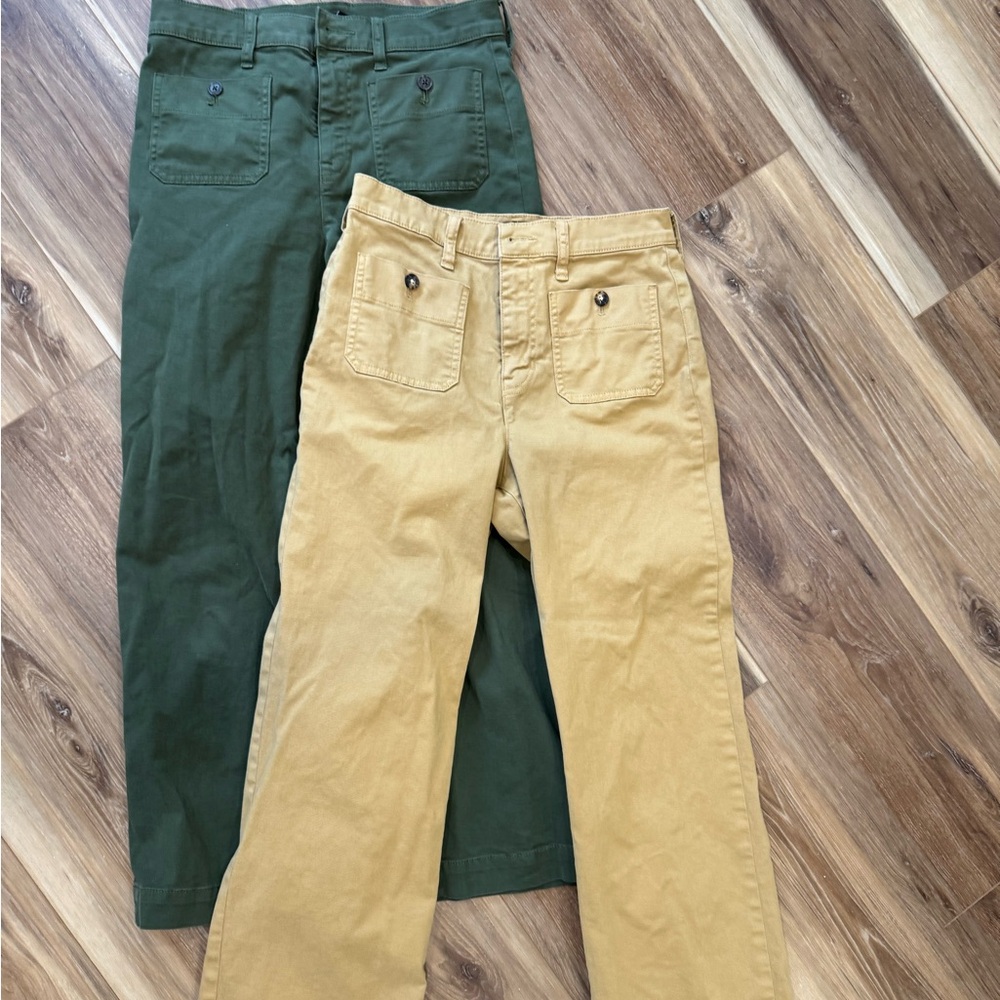 J. Crew Green and Tan Pants